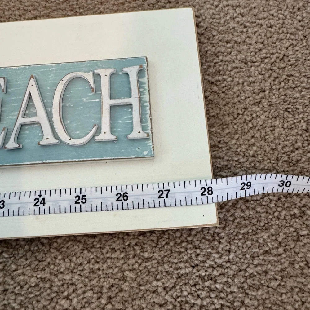 Life Is Better at the Beach Coastal Wall Sign light blue EUC